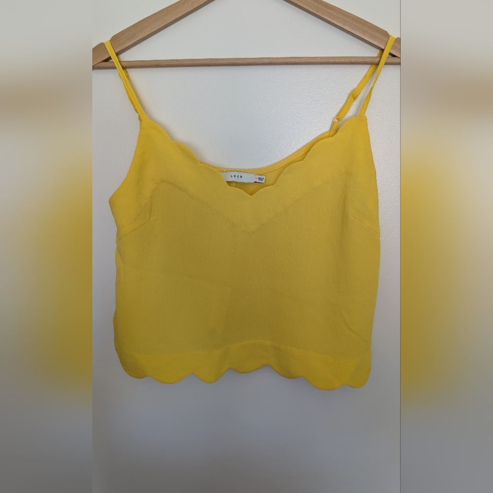 Lush yellow Scalloped Hem Camisole Top